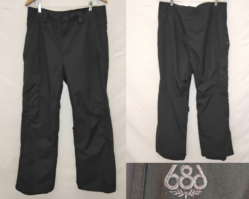 686 Snow Pants Men's Large Black Ski/Snowboard Pockets Worn #J5988